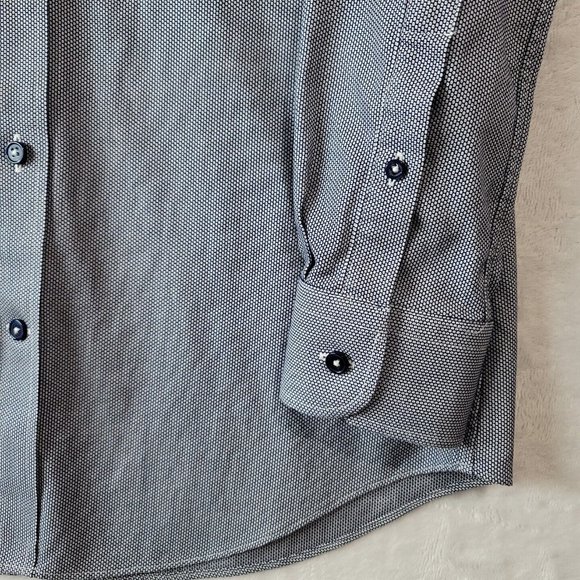 J Hilburn Men's JDesich Button Down Long Sleeve Shirt Navy Check (JADII) Custom - Picture 5 of 16